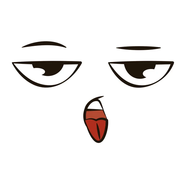 Weiße Flache Ernste Gesichtsausdruck Avatar Vector Illustration — Stockvektor