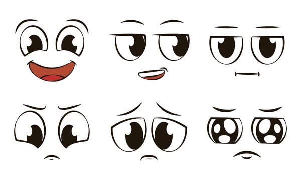 Set Different Face Expression Avatars Vektor Illusztráció — Stock Vector
