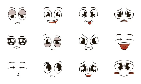 一组不同的面部表情的矢量图解 — 图库矢量图片