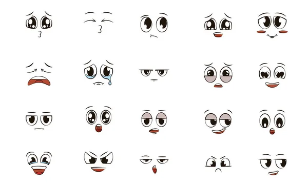 Conjunto Diferentes Avatares Expressão Facial Ilustração Vetorial — Vetor de Stock