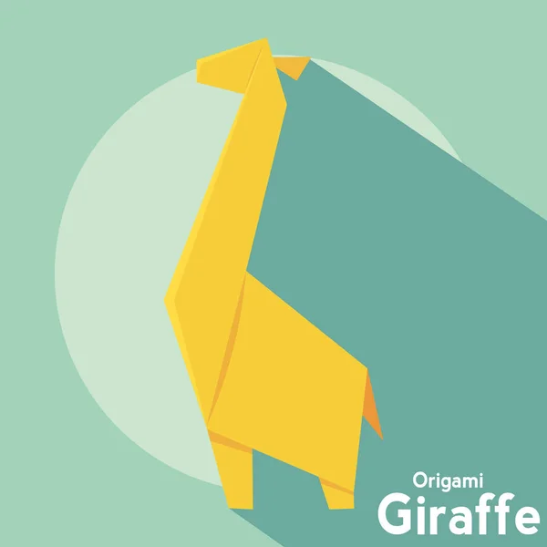 孤立キリン折り紙のアイコンフラットデザインベクトルイラスト — ストックベクタ