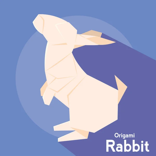 Icono Origami Conejo Aislado Diseño Plano Vector Ilustración — Vector de stock