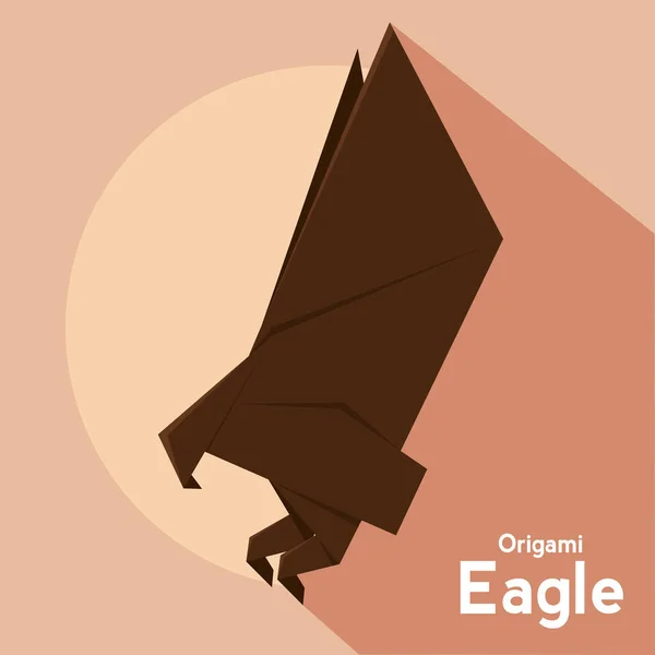 Isolerad Örn Origami Ikon Platt Design Vektor Illustration — Stock vektor