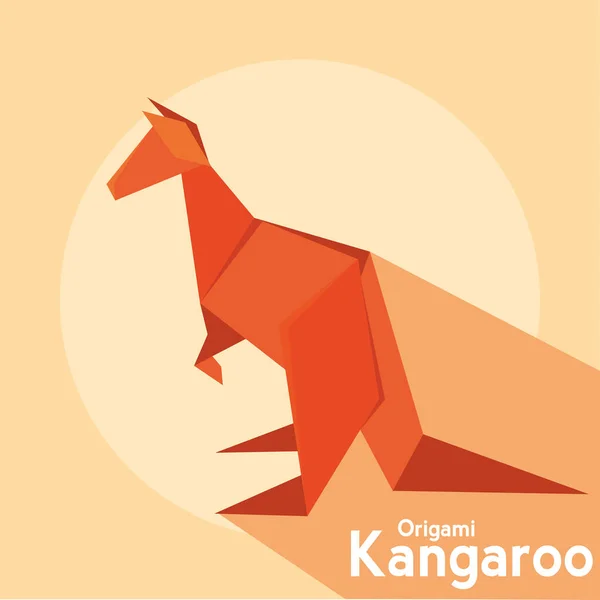 独立したカンガルー折り紙のアイコンフラットデザインベクトルイラスト — ストックベクタ