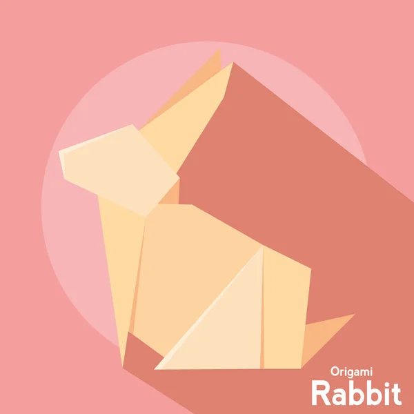 Изолированная Иконка Кролика Оригами Плоским Дизайном — стоковый вектор