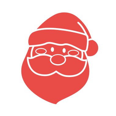 İzole edilmiş Noel Baba Noel Baba Avatar taslak ikonu Vektör illüstrasyonu
