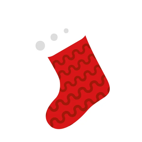 Zole Edilmiş Noel Çorabı Taslak Ikonu Vektör Illüstrasyonu — Stok Vektör