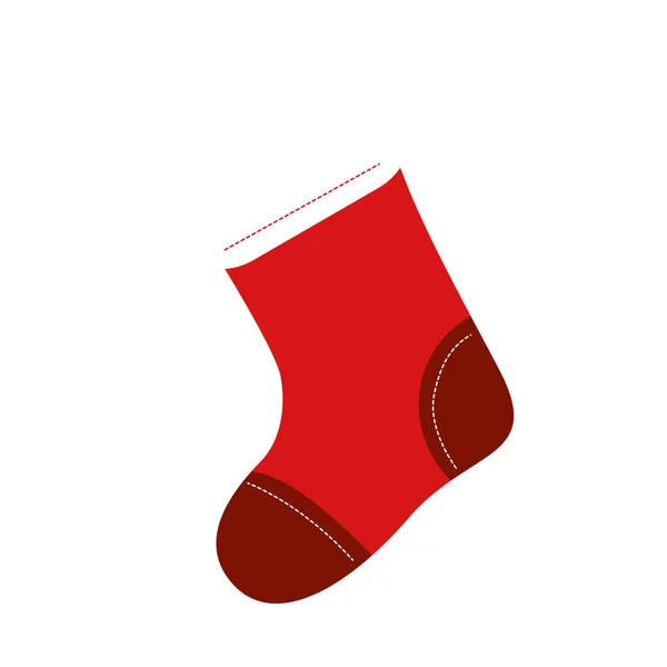 Μεμονωμένα Χριστούγεννα Κάλτσα Σκίτσο Εικονίδιο Διάνυσμα Εικόνα — Διανυσματικό Αρχείο
