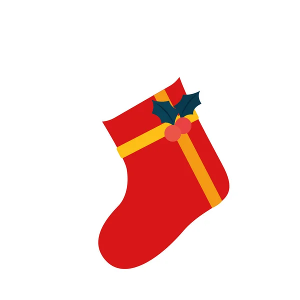 Isolated Christmas Sock Sketch Icon Vector Illustration — Stock Vector