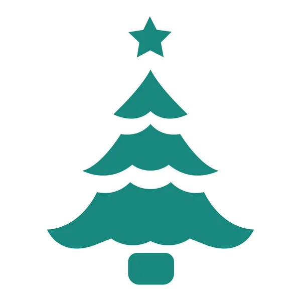 Geïsoleerde Gekleurde Kerstboom Icoon Schets Stijl Vector Illustratie — Stockvector