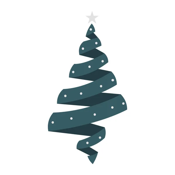 Isolato Colorato Albero Natale Icona Stile Schizzo Vettoriale Illustrazione — Vettoriale Stock