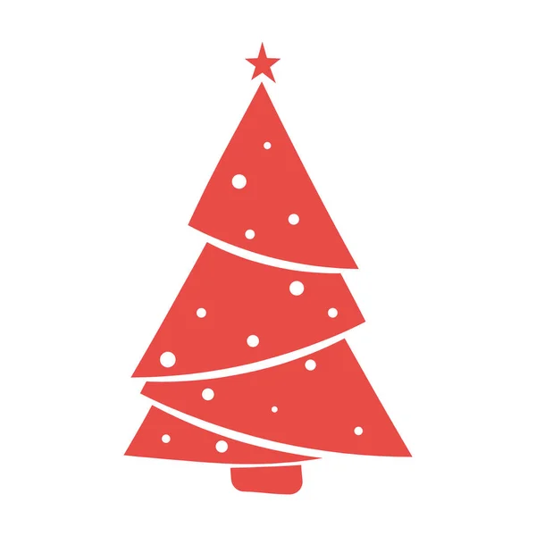 Isolierte Farbige Weihnachtsbaum Ikone Skizzenstil Vektor Illustration — Stockvektor