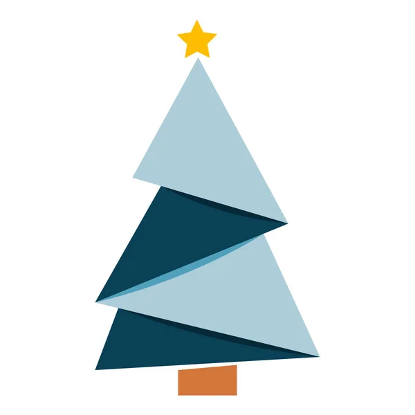 Geïsoleerde Gekleurde Kerstboom Icoon Schets Stijl Vector Illustratie — Stockvector