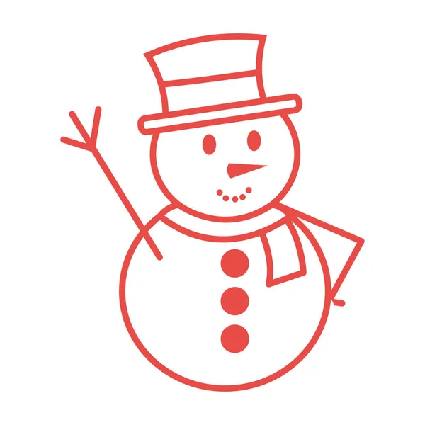 Icono Dibujo Personaje Muñeco Nieve Navidad Aislado Ilustración Vectorial — Archivo Imágenes Vectoriales