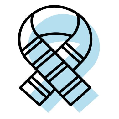 İzole edilmiş monokrom kış eşarbı ikonu Vektör illüstrasyonu