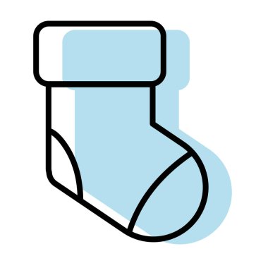 İzole edilmiş monokrom kış çorap ikonu Vektör illüstrasyonu