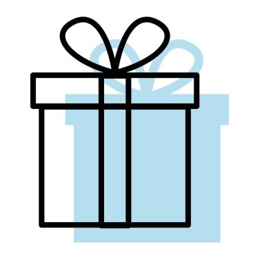 İzole edilmiş Noel hediyesi simgesi Düz Tasarım Vektörü illüstrasyonu