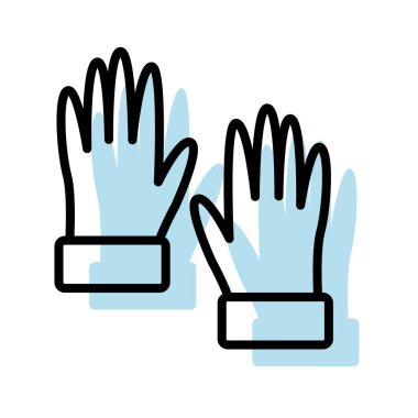 İzole edilmiş monokrom kış eldivenleri ikonu Vektör illüstrasyonu