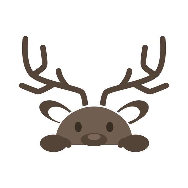 隔離されたかわいい鹿のキャラクターのアバターベクトルイラスト — ストックベクタ