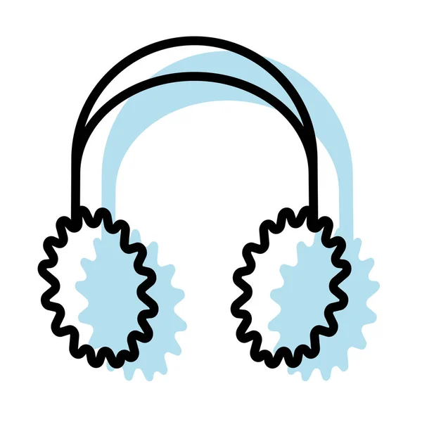 Izolowane Monochromatyczne Słuchawki Zimowe Ikona Wektor Ilustracji — Wektor stockowy
