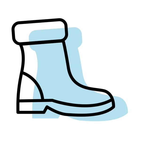 Ícone Sapato Inverno Monocromático Isolado Ilustração Vetorial — Vetor de Stock
