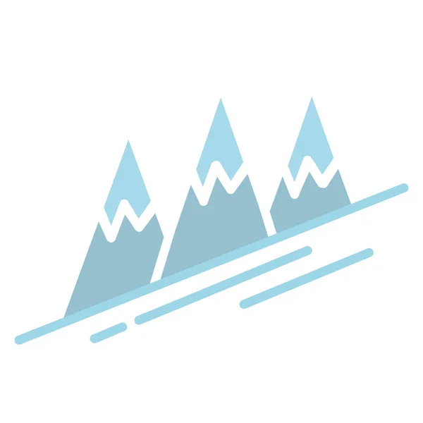 Icono Montañas Nieve Invierno Colores Aislados Ilustración Vectorial — Vector de stock