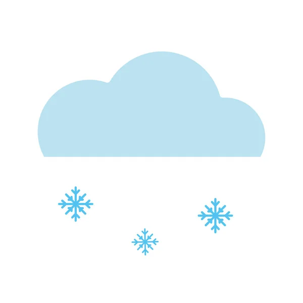 Isolado Colorido Neve Nuvem Clima Ícone Vector Ilustração —  Vetores de Stock