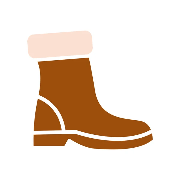 Ícone Sapato Inverno Colorido Isolado Ilustração Vetorial — Vetor de Stock