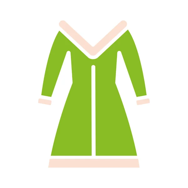 隔離された色の冬のドレスのアイコンベクトルイラスト — ストックベクタ