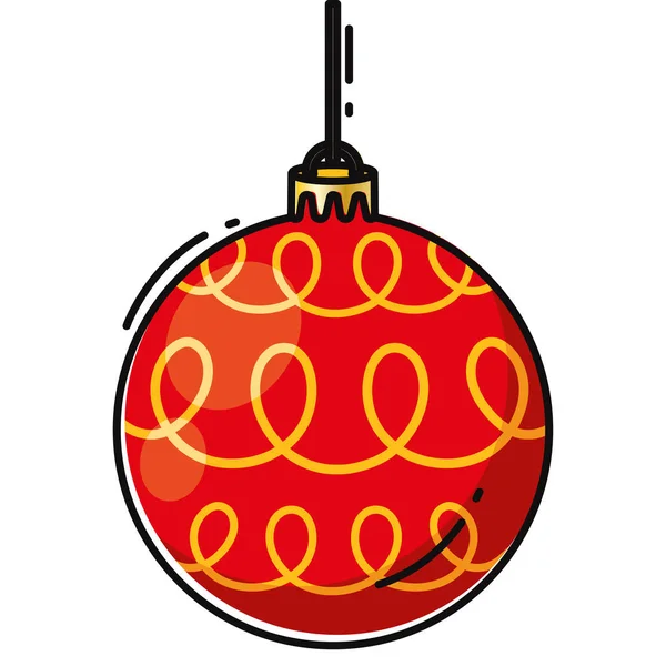 Bola Natal Colorida Isolada Com Textura Ilustração Vetorial — Vetor de Stock