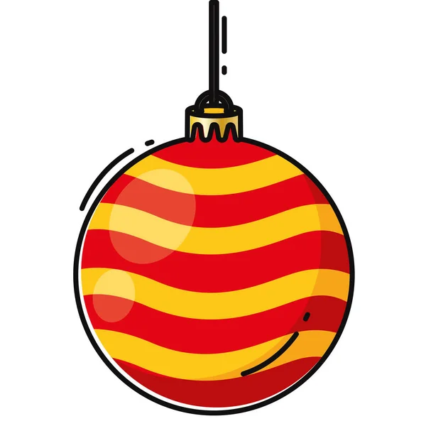 Doku Vektörü Illüstrasyonuyla Izole Edilmiş Renkli Noel Balosu — Stok Vektör