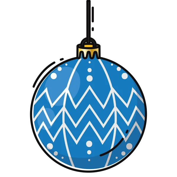 Geïsoleerde Gekleurde Kerstbal Met Textuur Vector Illustratie — Stockvector