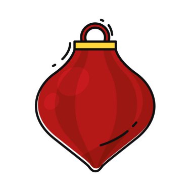 Doku Vektörü illüstrasyonuyla izole edilmiş renkli noel balosu