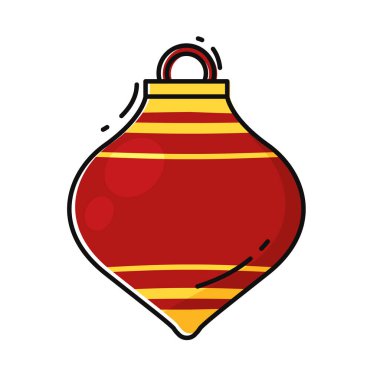 Doku Vektörü illüstrasyonuyla izole edilmiş renkli noel balosu