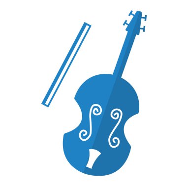 Isolated silhouette of a violin musical instrument icon Vector illustration