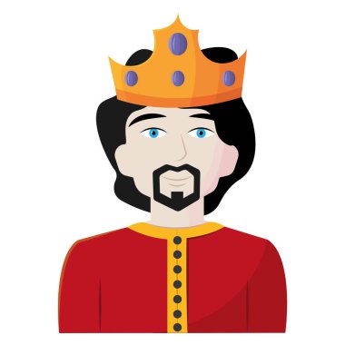 Isolated cute king avatar with crown Vector illustration