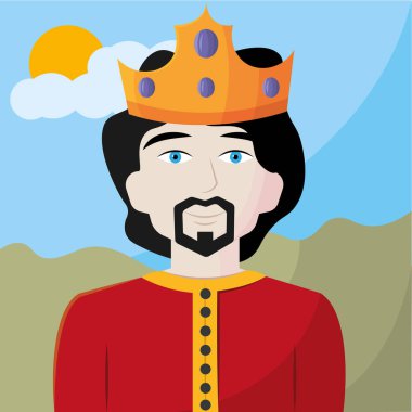 Isolated cute king avatar with crown Vector illustration