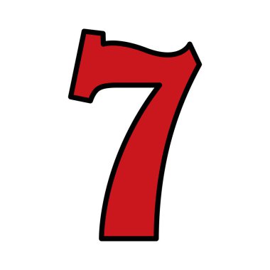 Isolated colored casino number seven icon Vector illustration