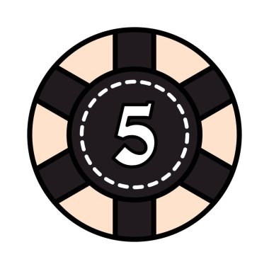 Isolated colored casino roulette coin icon Vector illustration