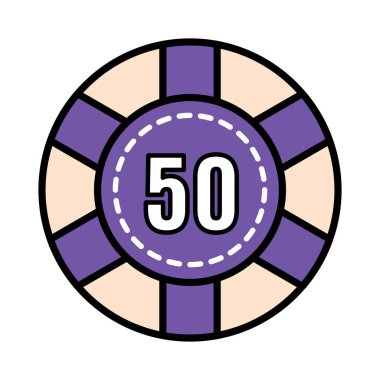 Isolated colored casino roulette coin icon Vector illustration