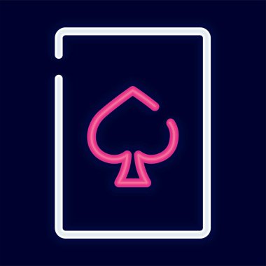 Isolated colored poker card icon Neon style Vector illustration