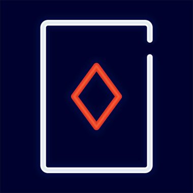 Isolated colored poker card icon Neon style Vector illustration