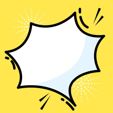 Isolated empty comic speech bubble Vector illustration