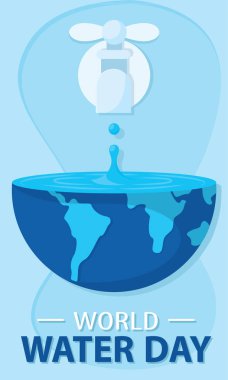 Dünya Su Günü poster arka plan Vektörü illüstrasyonu