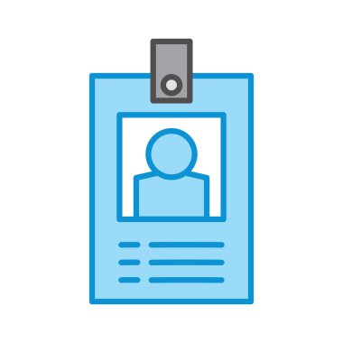 İzole edilmiş renkli ide kart ofis ikmali ikonu Vektör illüstrasyonu