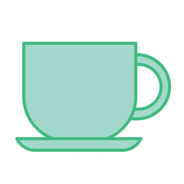 独立した色のコーヒーカップオフィスの供給アイコンベクトルイラスト — ストックベクタ