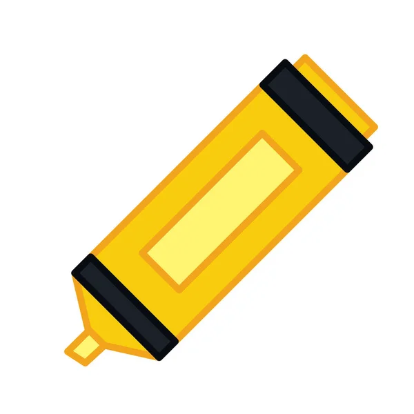 Geïsoleerde Gekleurde Markeerstift Pen Kantoorbenodigdheden Icoon Vector Illustratie — Stockvector