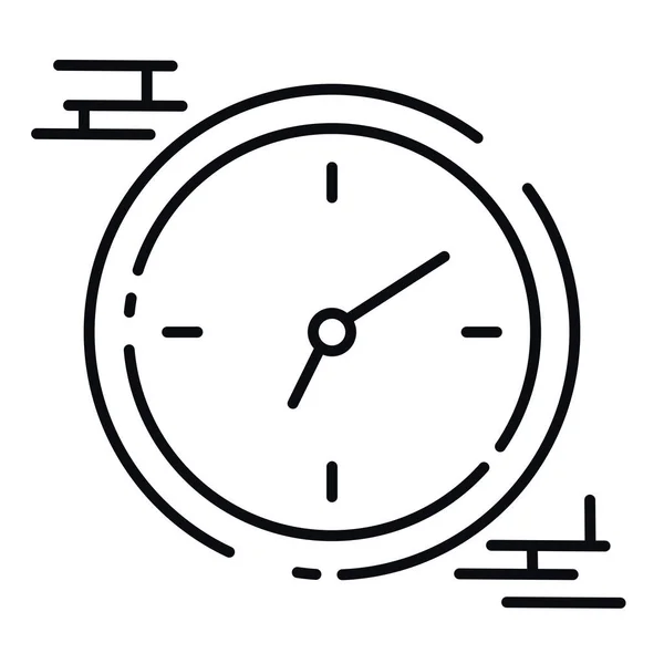Isolierte Umrisse Der Uhr Office Versorgung Symbol Vektor Illustration — Stockvektor