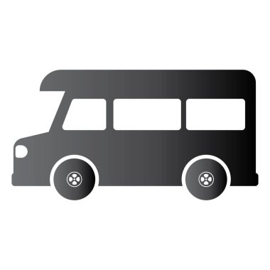 İzole edilmiş renkli minibüs simgesi Düz Tasarım Vektörü illüstrasyonu