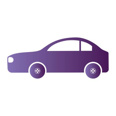 İzole edilmiş renkli araba simgesi Düz Tasarım Vektörü illüstrasyonu